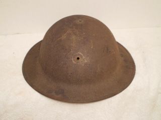 U.  S.  Ww1 M1917 Helmet,  Stamped Zd192 With Hole For Usmc Badge,  Liner
