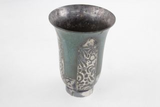 5 x Assorted Vintage Decorative Metal Vases Inc ART NOUVEAU Pair,  Danish & Brass 10