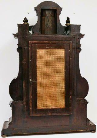 Rare Antique Huge English Triple Fusee Musical 9 Bell Bracket Clock & Bracket 11