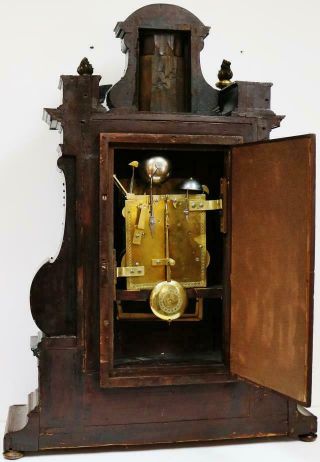 Rare Antique Huge English Triple Fusee Musical 9 Bell Bracket Clock & Bracket 12