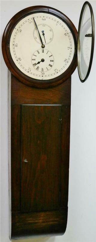 Rare Antique English 8 Day Weight Driven Public Precision Regulator Wall Clock 8