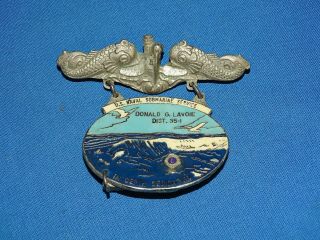 Vietnam Era Usn Submarine Services,  District 35 - 1 Named Medal Badge (a9)