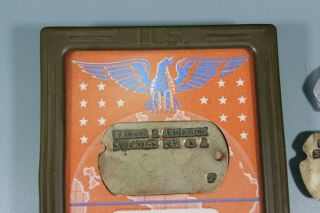 US WW2 T42 T43 Dog Tag Set S Sergeant Walter K Anderson CA Case Lucky Coin M294 2