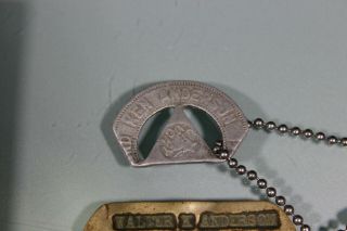 US WW2 T42 T43 Dog Tag Set S Sergeant Walter K Anderson CA Case Lucky Coin M294 5