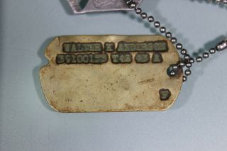 US WW2 T42 T43 Dog Tag Set S Sergeant Walter K Anderson CA Case Lucky Coin M294 6