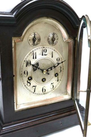 Antique Westminster Chime Musical Bracket Clock 8 Day Junghans Mantel Clock 9