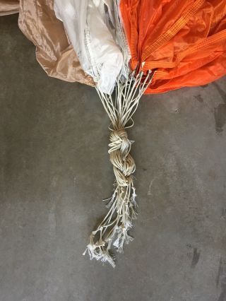28 ' Diameter Orange/White/Tan/Green Circular Parachute Canopy (No Rips) 2