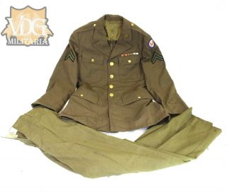 Ww2 Us Army Anti Aircraft Command Cpl Uniform Grouping 38l - 33/33 Numbered