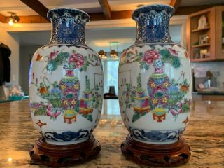 Fine Matched Chinese Porcelain Vases In Famille Rose