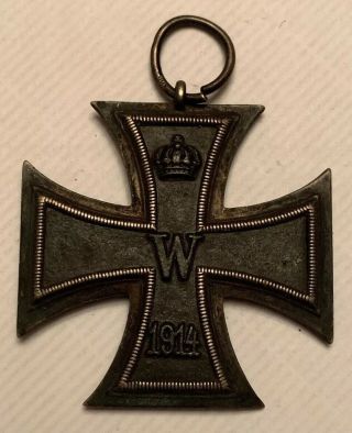 German Wwi Imperial Iron Cross 2nd Class Medal Maker Stamp On Ring Ww1