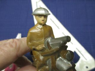 American Metal Toy Barclay Manoil Soldier On Motorcycle