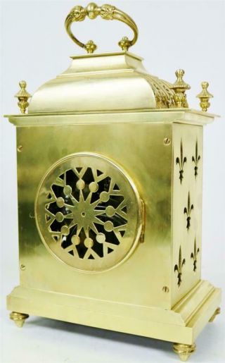 Stunning Antique French 8 Day Pierced Bronze Ormolu Ornate Cube Bracket Clock 10