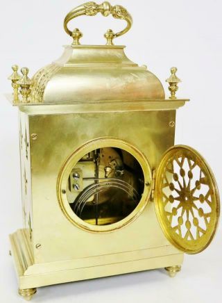 Stunning Antique French 8 Day Pierced Bronze Ormolu Ornate Cube Bracket Clock 11