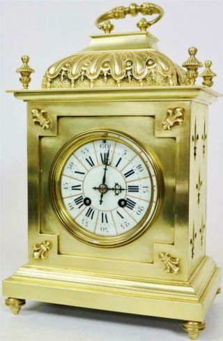 Stunning Antique French 8 Day Pierced Bronze Ormolu Ornate Cube Bracket Clock 4