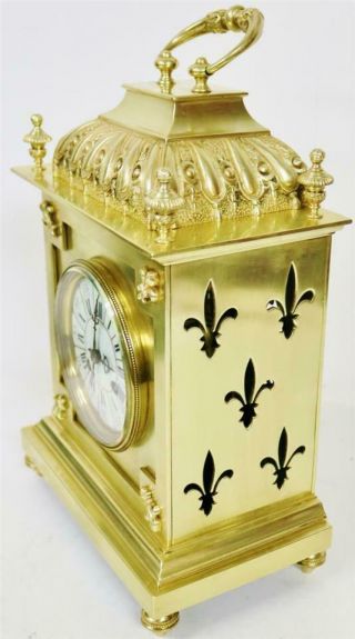 Stunning Antique French 8 Day Pierced Bronze Ormolu Ornate Cube Bracket Clock 6