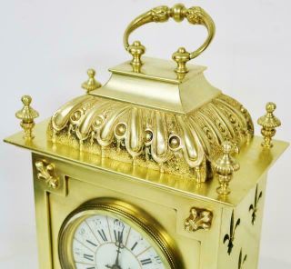 Stunning Antique French 8 Day Pierced Bronze Ormolu Ornate Cube Bracket Clock 7