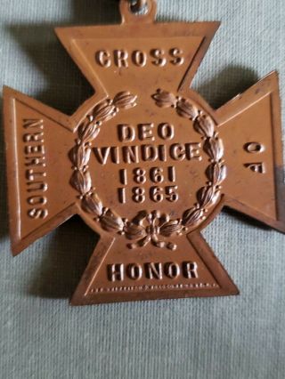 CIVIL WAR CONFEDERATE SOUTHERN CROSS OF HONOR UCV 8