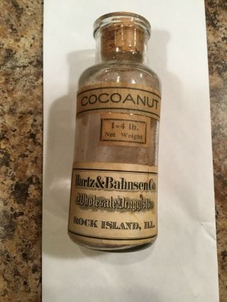 Antique Vintage Harlz & Bahnsen Co.  Druggists Bottle Rock Island Illinois