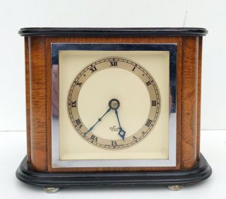Elliott Walnut Bracket Clock Of Smalll Preportions