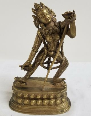 Antique Vintage Tibetan Nepalese Chinese Bronze Figure Buddha Deity Hindu