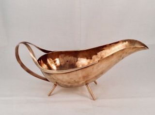 Rare Arts & Crafts Christopher Dresser ?? Footed Copper Sauce/gravy Boat C1880