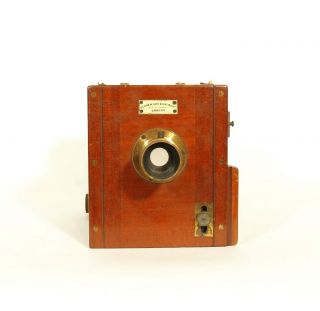 Tiny 1888 Perken Son & Rayment 1/4 Plate Wood Tailboard Camera w/Holders & Case 8