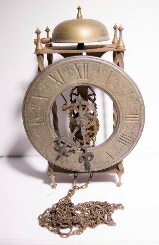 Vintage All Metal Brass & Steel Skeleton Clock - Spares