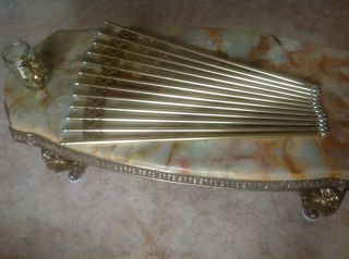 12 Brass Coated Stair Rods With Fittings