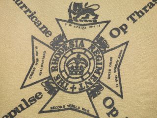 Rhodesian Army Bush War Monogram " The Rhodesia Regiment " Od Base T - Shirt Vtg