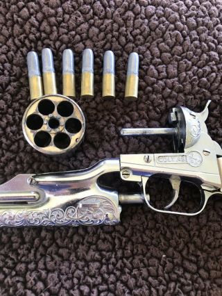 Vintage 1950’s Hubley Colt 45 Cap Gun With Bullets Old Toy.  45 Cowboy Western 5