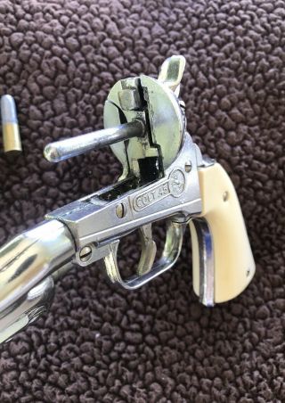 Vintage 1950’s Hubley Colt 45 Cap Gun With Bullets Old Toy.  45 Cowboy Western 6