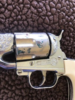 Vintage 1950’s Hubley Colt 45 Cap Gun With Bullets Old Toy.  45 Cowboy Western 8