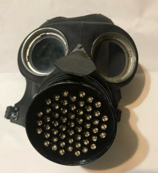 Ww Ii British Civilian Duty Gas Mask Bcd W/filter Nose Piece 27/6/1942 Brf L&brc