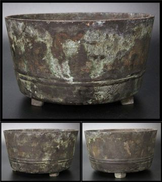BI42 Japanese Antique Bronze Incense burner Censer Buddhist altar fitting 2