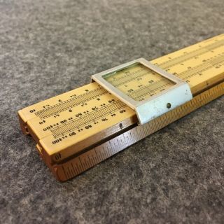 Early c 1900 A.  W.  Faber Boxwood Celluloid Calculating Slide Rule 7 Scale w Case 5