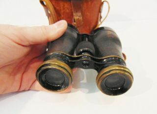 WWI Era Military Binoculars W/ Case Deraisme Paris Militaire,  British Vulliamy 4