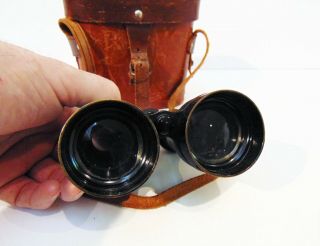 WWI Era Military Binoculars W/ Case Deraisme Paris Militaire,  British Vulliamy 6