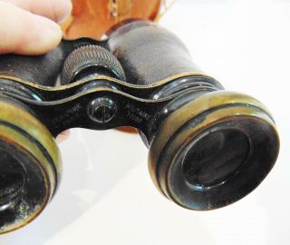 WWI Era Military Binoculars W/ Case Deraisme Paris Militaire,  British Vulliamy 7