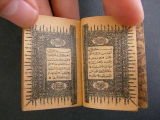 Ottoman Turkish Arabic Old Printed Miniature Quran Koran Mushaf Serif A.  D 1845