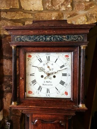 A Georgian Cottage Oak And Mahogany Longcase Tallcase Grandfather Clock C1770 - 80