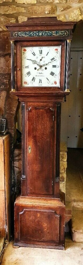 A Georgian Cottage Oak and Mahogany longcase tallcase Grandfather Clock C1770 - 80 2