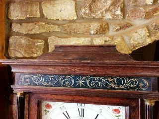 A Georgian Cottage Oak and Mahogany longcase tallcase Grandfather Clock C1770 - 80 4