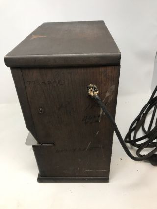 Antique Simplex Oak Time Recorder Clock Timeclock Champion Spark Plugs 5