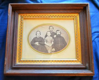 Very Nicely Framed Civil War Family Photo,  Father & Son in Uniform 2