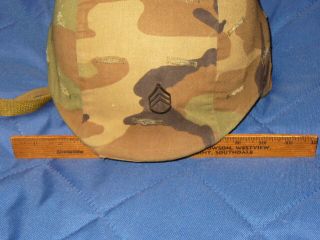 US Army PASGT Ground Troop Helmet w/Woodland Camo Cover Corporal Pin L - 2 Large 3