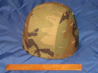 US Army PASGT Ground Troop Helmet w/Woodland Camo Cover Corporal Pin L - 2 Large 4
