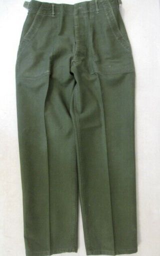 Vietnam Us Army Sateen Og - 107 Utility Pants Or Trousers - Size 32 X 31 1960 