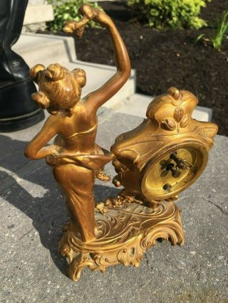 Antique Bronze Clock Nude 8 