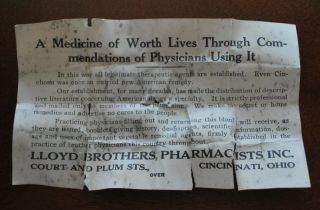 ANTIQUE PHARMACY MEDICINE LLOYD BROTHERS DIGITALIS FOR CARDIAC TONIC 8