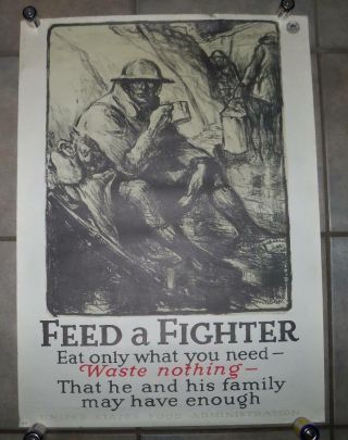1918 Us Food Administration Feed A Fighter Soldier Poster Wallace Morgan Wwi
